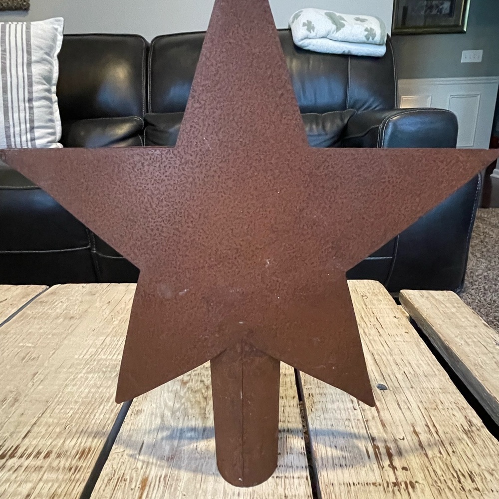 Rustic Brown Star Tree Topper - Picture 3 of 7